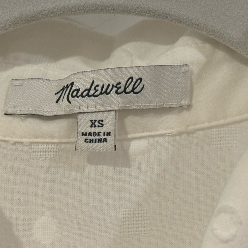 Madewell White Midi Button-Front Dress - Picture 4 of 6